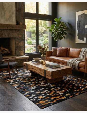 5' 2 x 8' 1 Cowhide - Patchwork Rug