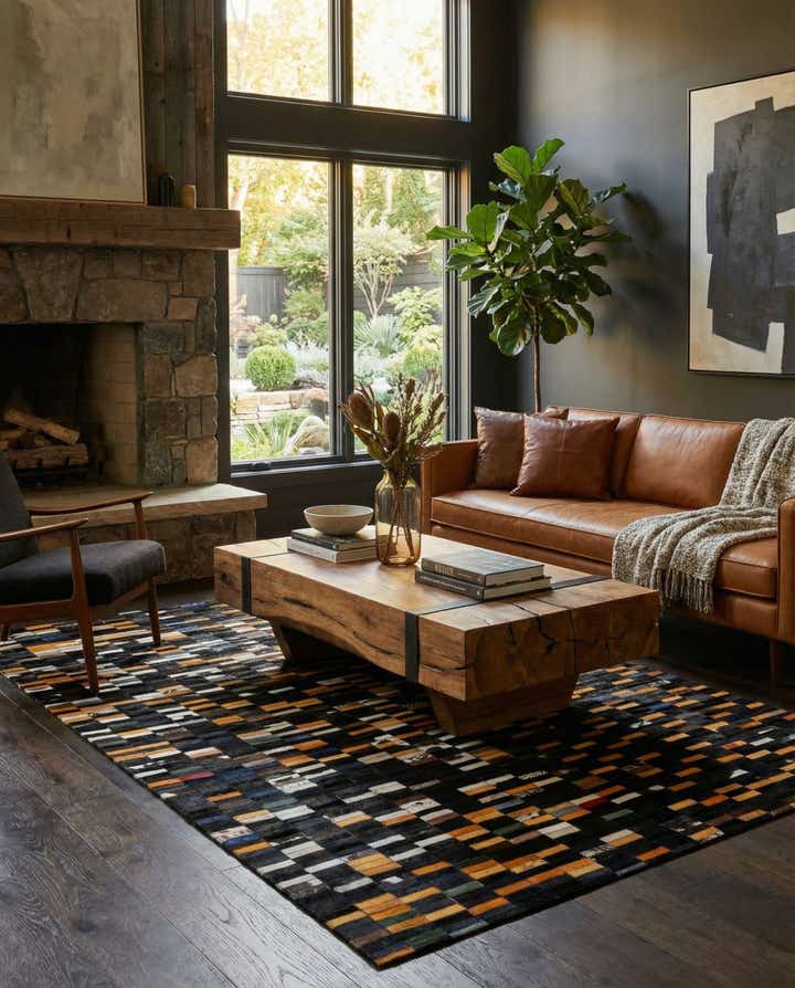 5' 2 x 8' 1 Cowhide - Patchwork Rug
