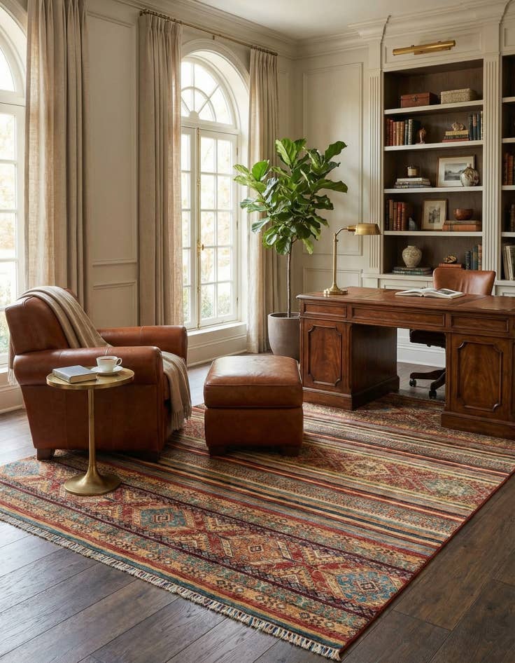 Detail image of 8' 1 x 9' 8 Torkman Wool Rug