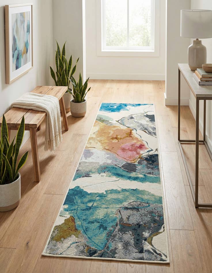 Detail image of 2' x 8' Easy-Clean Modern Indoor / Outdoor Runner Rug