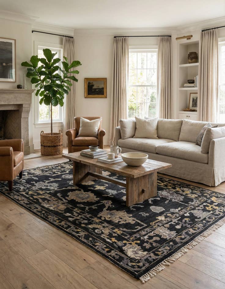 Detail image of 8' 2 x 10' 4  Hand Knotted Oushak Wool Rug