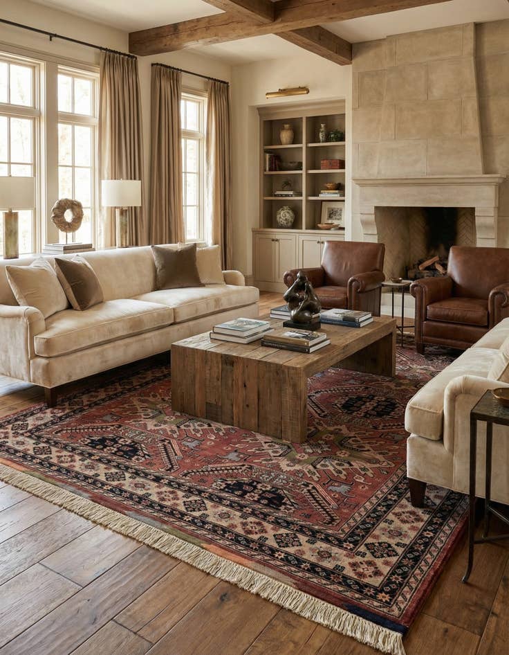 Detail image of  6' 8 x 9' 11  Hand Knotted Lahour Oriental Wool Rug