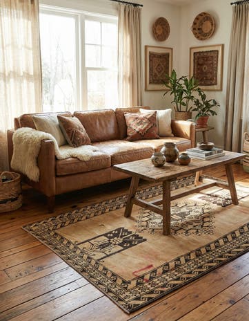 4' x 6' 1 Hand Knotted Ferdos Persian Wool Rug