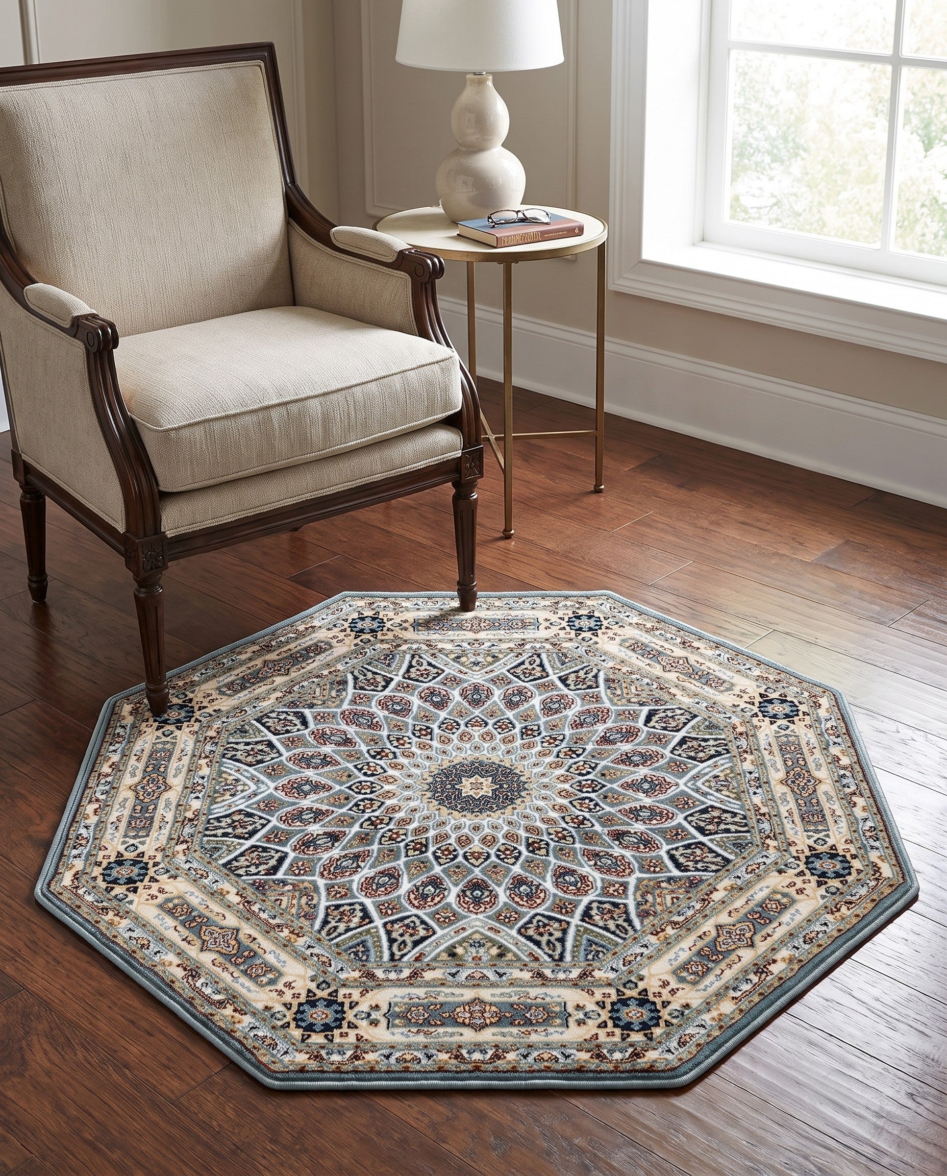 3' x 3' Nain Design Octagon Rug