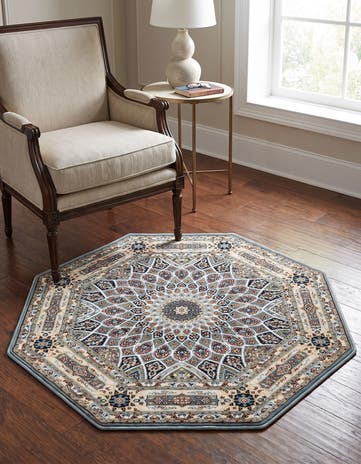 3' x 3' Nain Design Octagon Rug