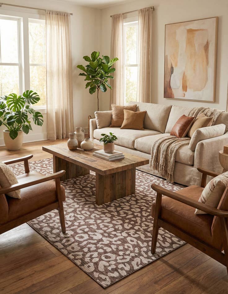 Detail image of  13' x 13'  Washable Safari Indoor / Outdoor Square Rug