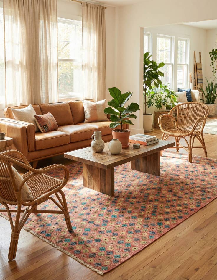 Detail image of 6' x 7' 8  Hand Woven Kilim Modern Wool Rug