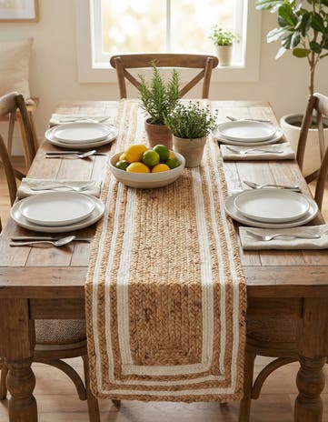 1' 2 x 4' 1 Handmade Braided Jute Table Runner Rug