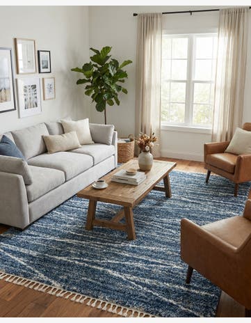 Blue Serenity Shag Rug