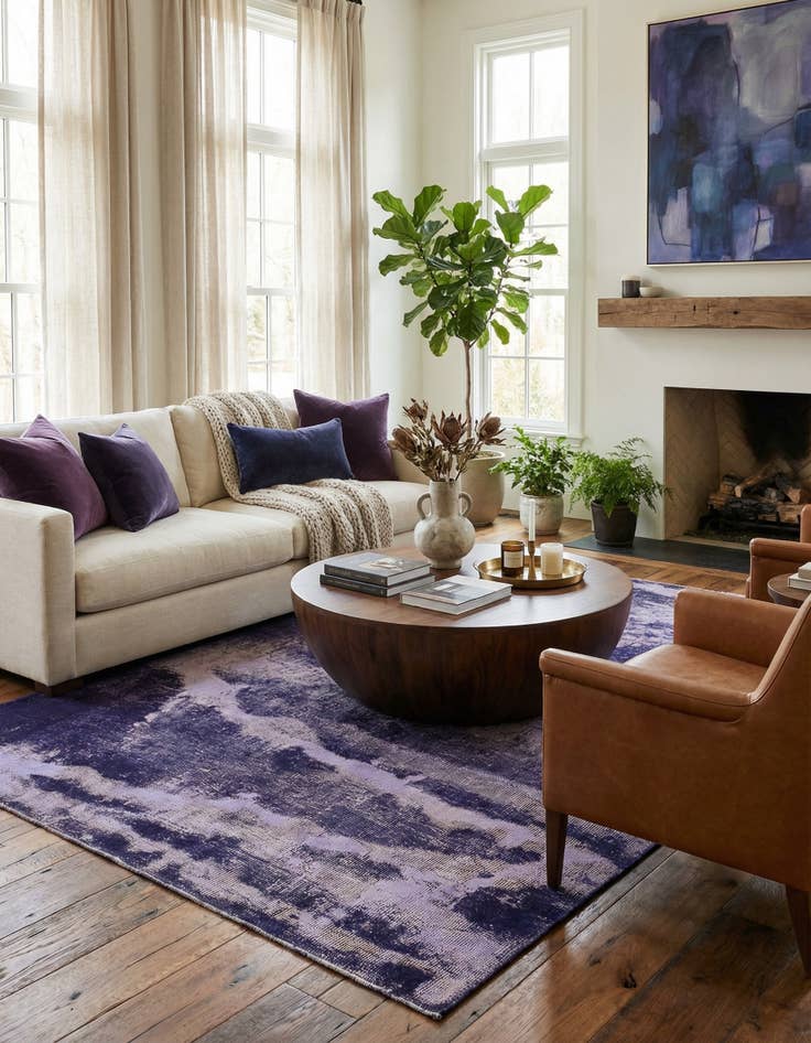 Detail image of 4' 4 x 6'  Hand Knotted Ultra Vintage Persian Wool Rug