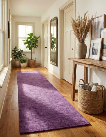 2' 7 x 16' 5 Hand Knotted Solid Gabbeh Wool Runner Rug