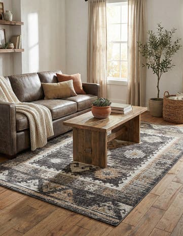 Charcoal Gray Eco Southwestern Rug