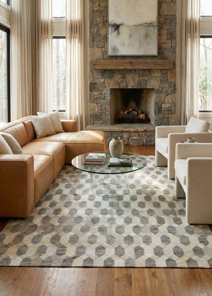 5' 5 x 7' 9 Cowhide Rug