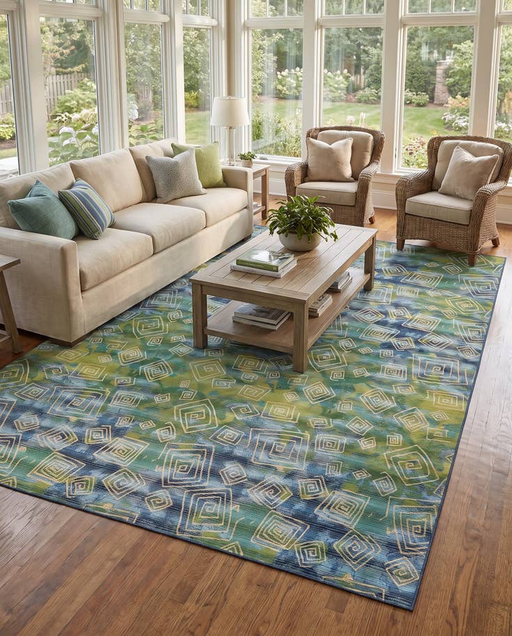 Detail image of 10' x 12' 2 Easy-Clean Modern Indoor / Outdoor Rug