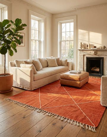 6' 5 x 10' 8 Hand Knotted Moroccan Wool Rug