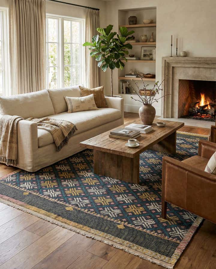 8' x 10' 8 Hand Knotted Darya Wool Rug