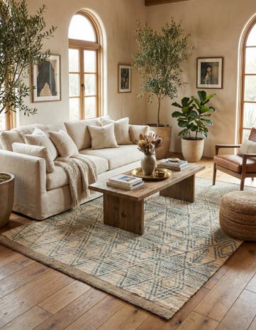 5' 11 x 8' 8 Hand Knotted Moroccan Wool Rug