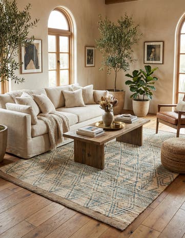 5' 11 x 8' 8 Hand Knotted Moroccan Wool Rug