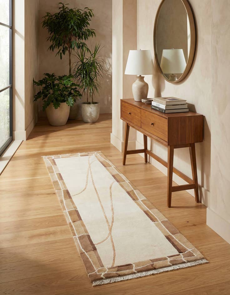 Detail image of 2' 7 x 9' 7  Hand Knotted Darya Wool Runner Rug