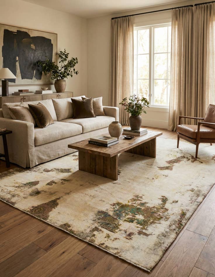 Detail image of 9' 7 x 11' 10  Hand Knotted Ultra Vintage Persian Wool Rug