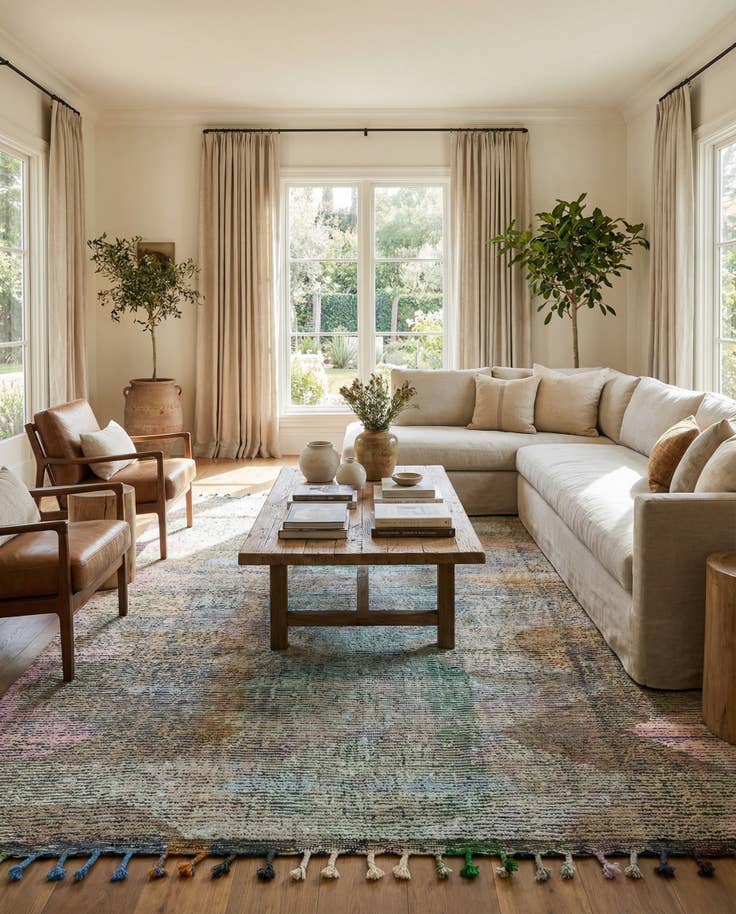 Detail image of 9' 2 x 11' 10 Hand Knotted Moroccan Wool Rug