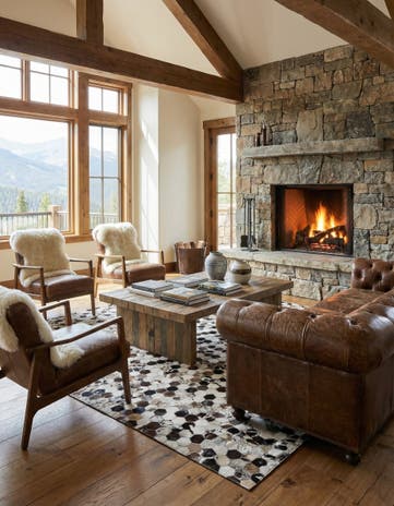 5' x 8' Cowhide Leather Rug