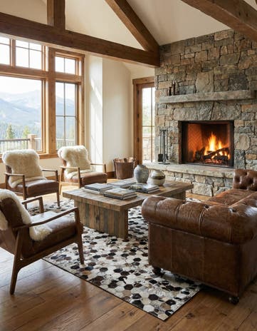 5' x 8' Cowhide Leather Rug