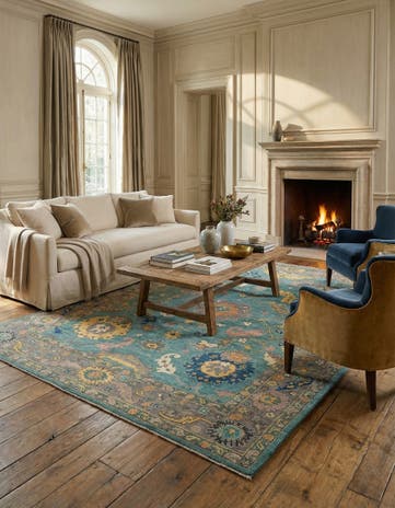 9' 2 x 12' Hand Knotted Oushak Rug