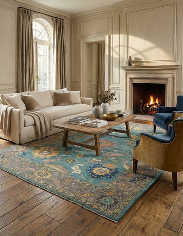 9' 2 x 12' Hand Knotted Oushak Rug