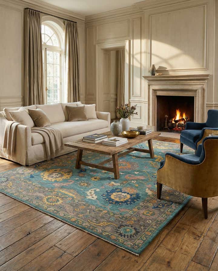 9' 2 x 12' Hand Knotted Oushak Rug