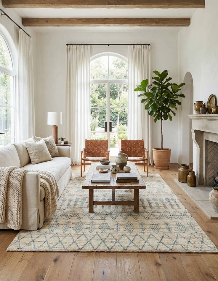 Detail image of  5' 8 x 8' 11  Hand Knotted Moroccan Wool Rug