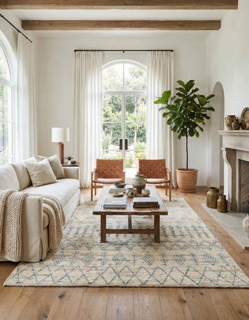 5' 8 x 8' 11 Hand Knotted Moroccan Wool Rug
