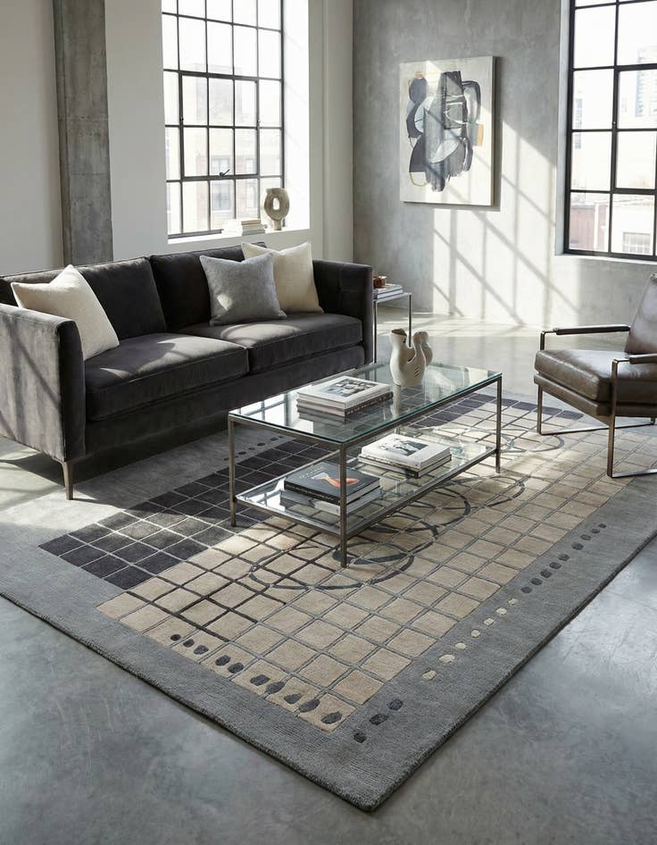 Detail image of  4' 7 x 6' 7  Hand Knotted Tibet Rug