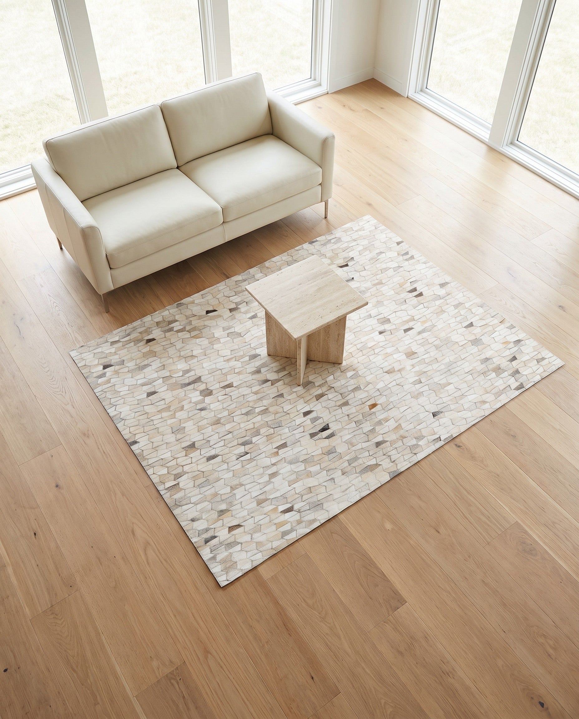 5' x 8' Cowhide Leather Rug