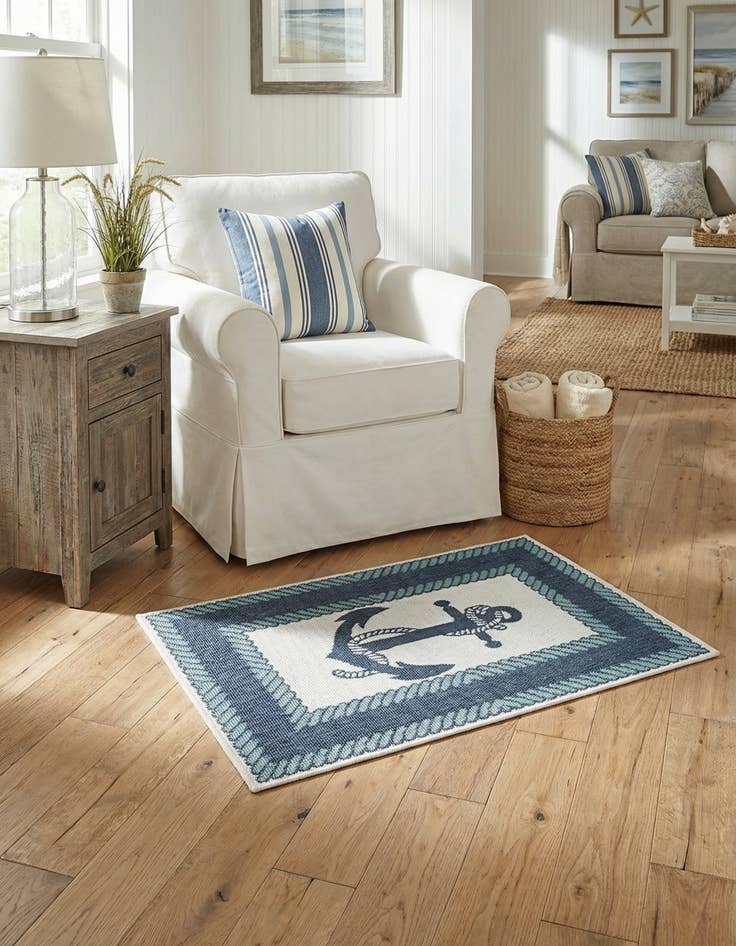 Detail image of 2' x 3'  Washable Coastal Indoor / Outdoor Rug