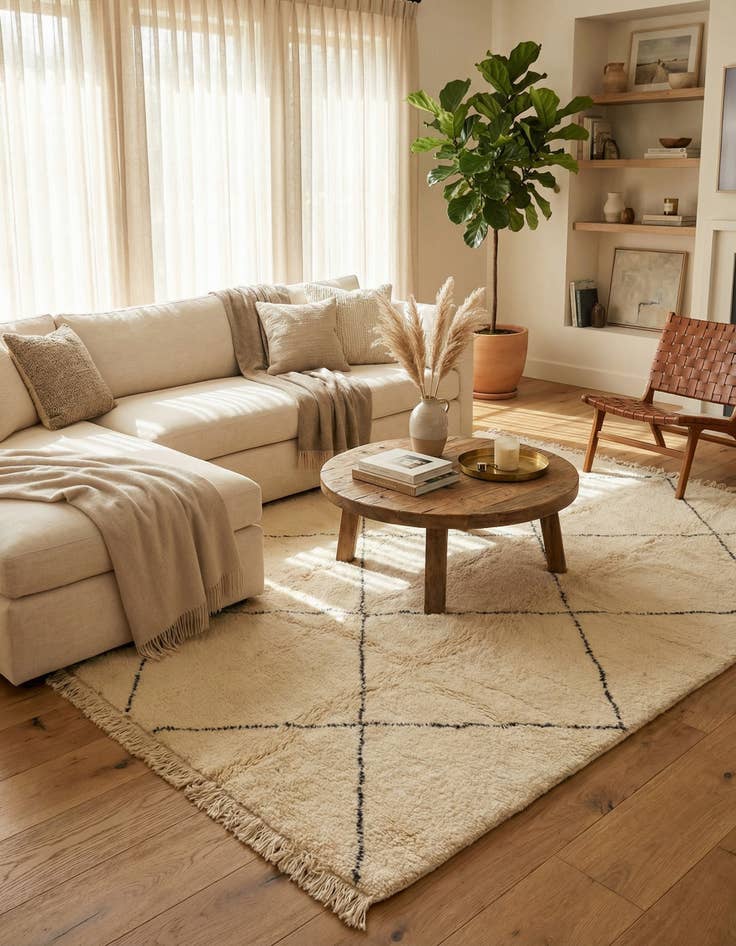 Detail image of 7' x 10' 2  Hand Knotted Moroccan Wool Rug