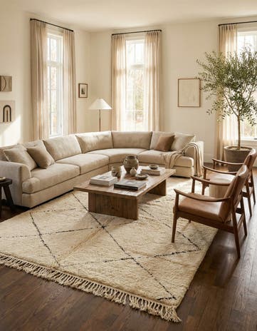 6' 3 x 10' 2 Hand Knotted Moroccan Wool Rug