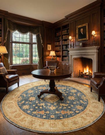 6' 5 x 6' 8 Kaizar Wool Round Rug