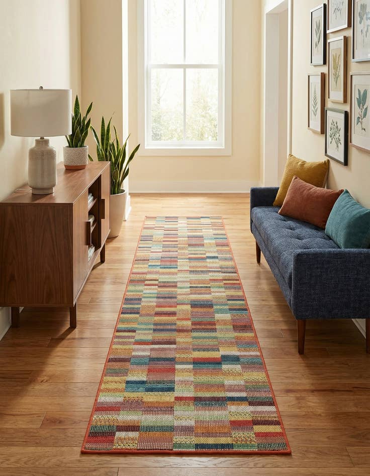 Detail image of  2' 7 x 12'  Washable Baja Indoor / Outdoor Runner Rug