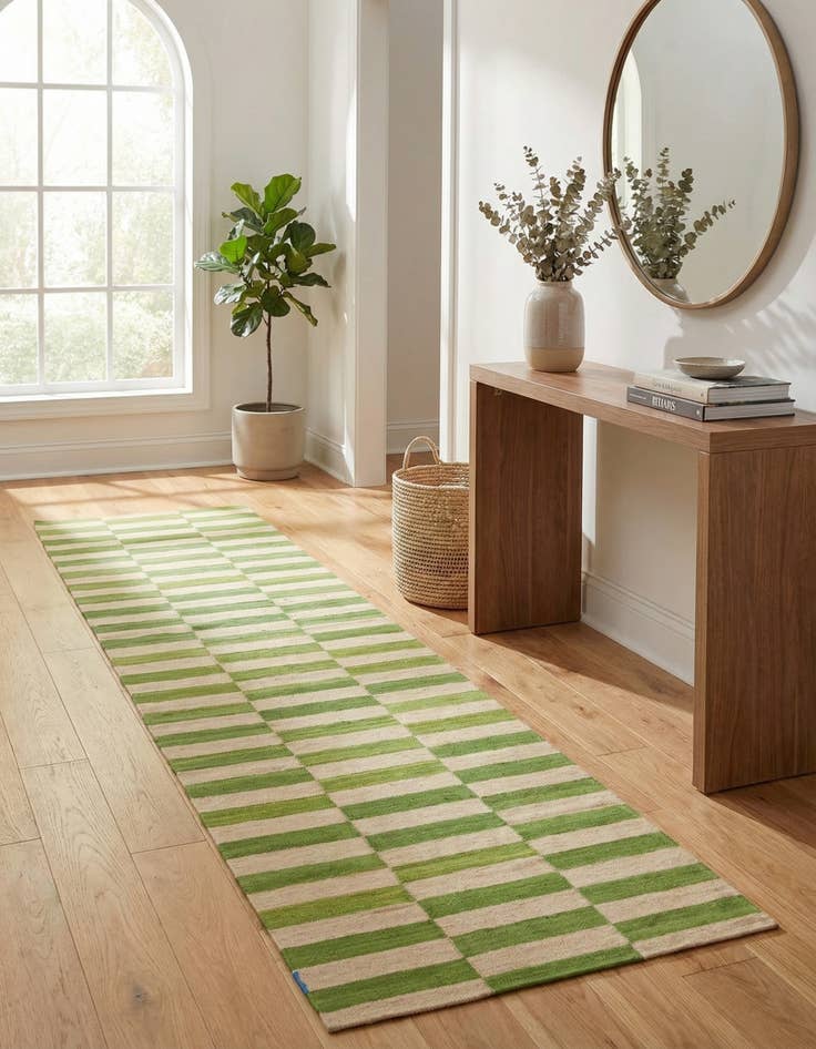 Detail image of 2' 6 x 9' 8  Hand Woven Kilim Modern Wool Runner Rug