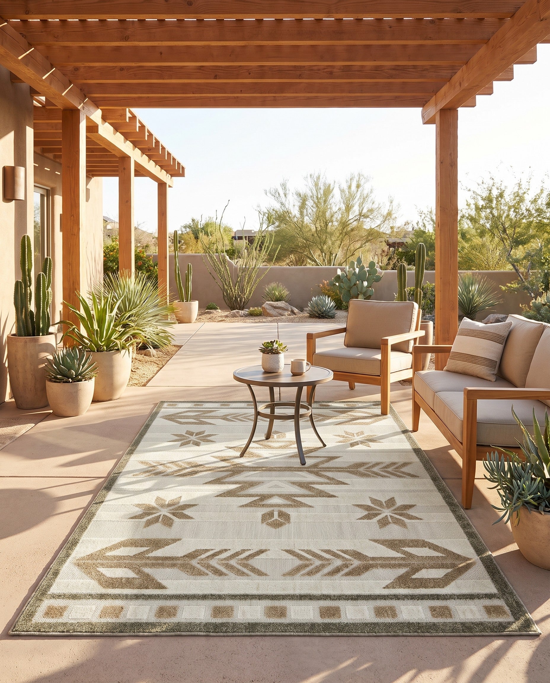 4' x 6' Easy-Clean Modern Indoor / Outdoor Rug