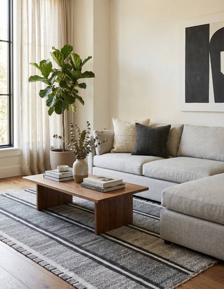 Detail image of 5' 5 x 8'  Hand Woven Kilim Modern Wool Rug