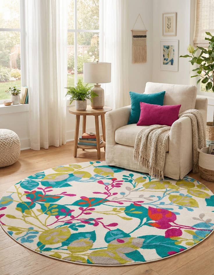 Detail image of 7' x 7' Azalea Round Rug