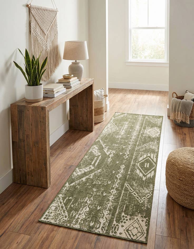 Detail image of  2' x 8'  Washable Bohemian Indoor / Outdoor Runner Rug