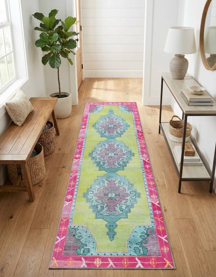 Detail image of 2' 6 x 10' Washable Timeless Runner Rug