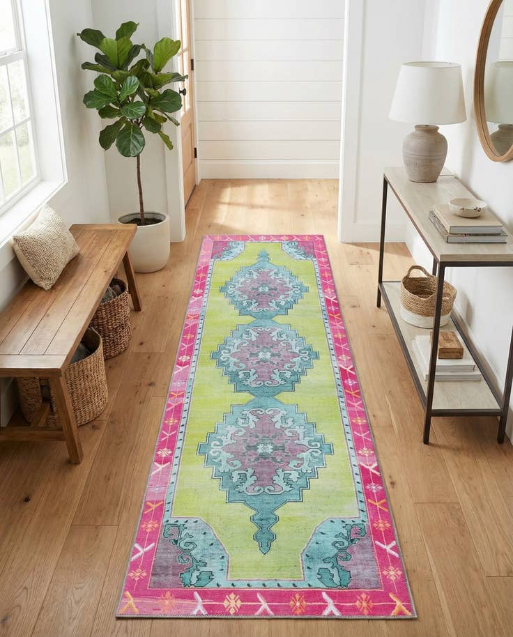 Detail image of 2' 6 x 10' Washable Timeless Runner Rug