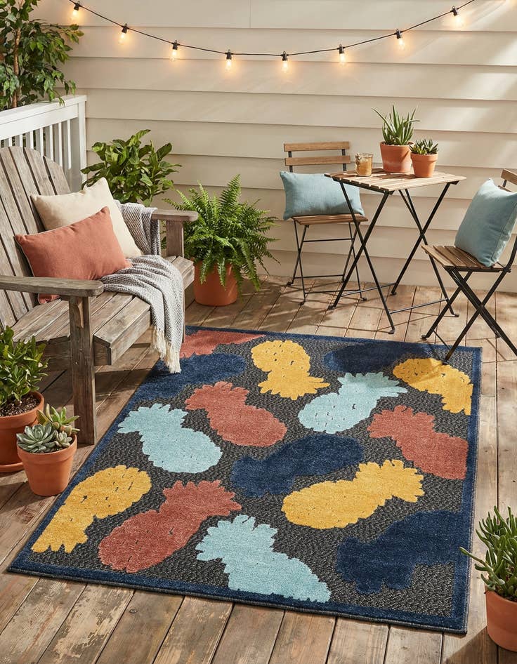 Detail image of 4' x 6'  Washable Belize Indoor / Outdoor Rug