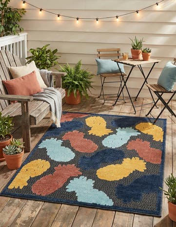 Black Easy-Clean Belize Indoor / Outdoor Rug