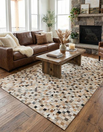 5' 1 x 8' Cowhide Stocks Rug