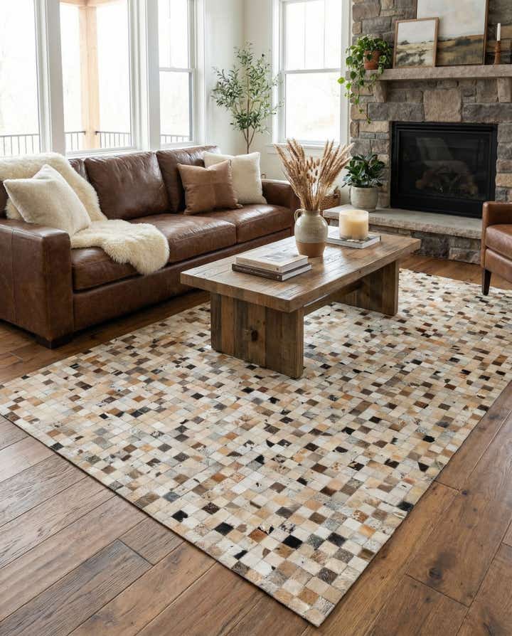 5' 1 x 8' Cowhide Stocks Rug